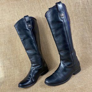Frye riding boots melissa black tall leather size 5.5B